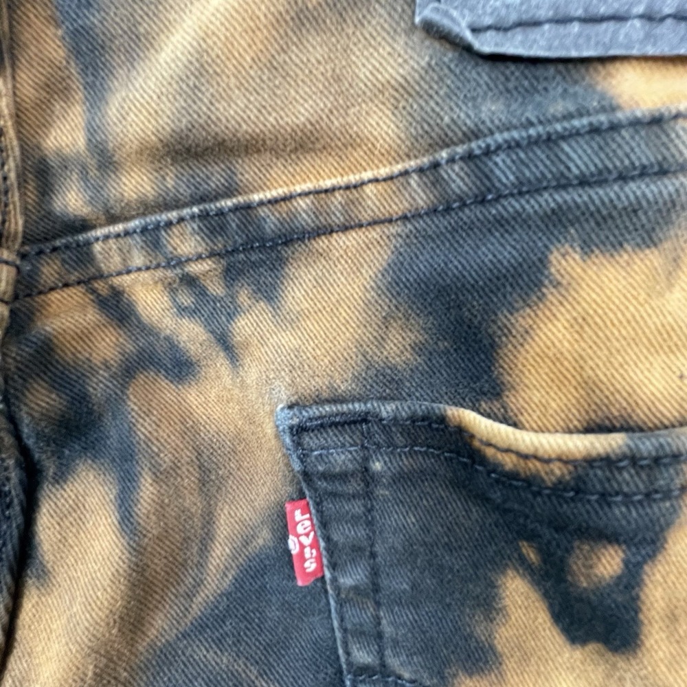 Levis Men 513 Black Jeans 28/30 Custom Bleached See photos of Actual Measurement - Picture 5 of 14